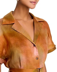 Notch Collar Shirt Dress