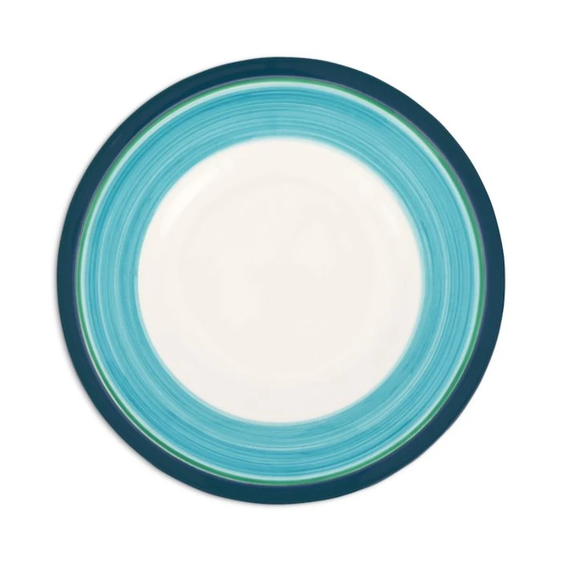 Lisbon Cobalt and Aqua Stripe Salad Plate