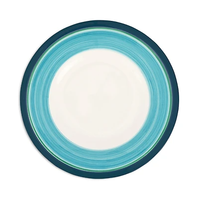 Vietri Lisbon Cobalt and Aqua Stripe Salad Plate