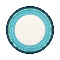 Vietri Lisbon Cobalt and Aqua Stripe Salad Plate