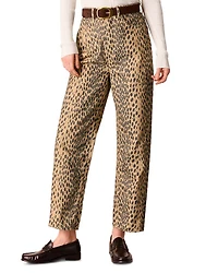 Animal Print Barrel Leg Pants
