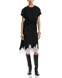 3.1 Phillip Lim Draped Slip Combo Cotton T-Shirt Dress