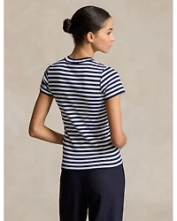 Striped Ribbed Cotton Crewneck Tee