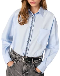 Poplin Rhinestone Shirt