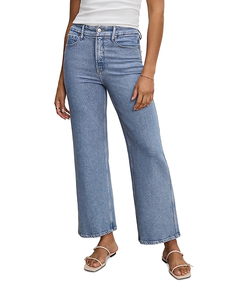 Good American Soft Tech Skate Wide Leg Crop Jeans