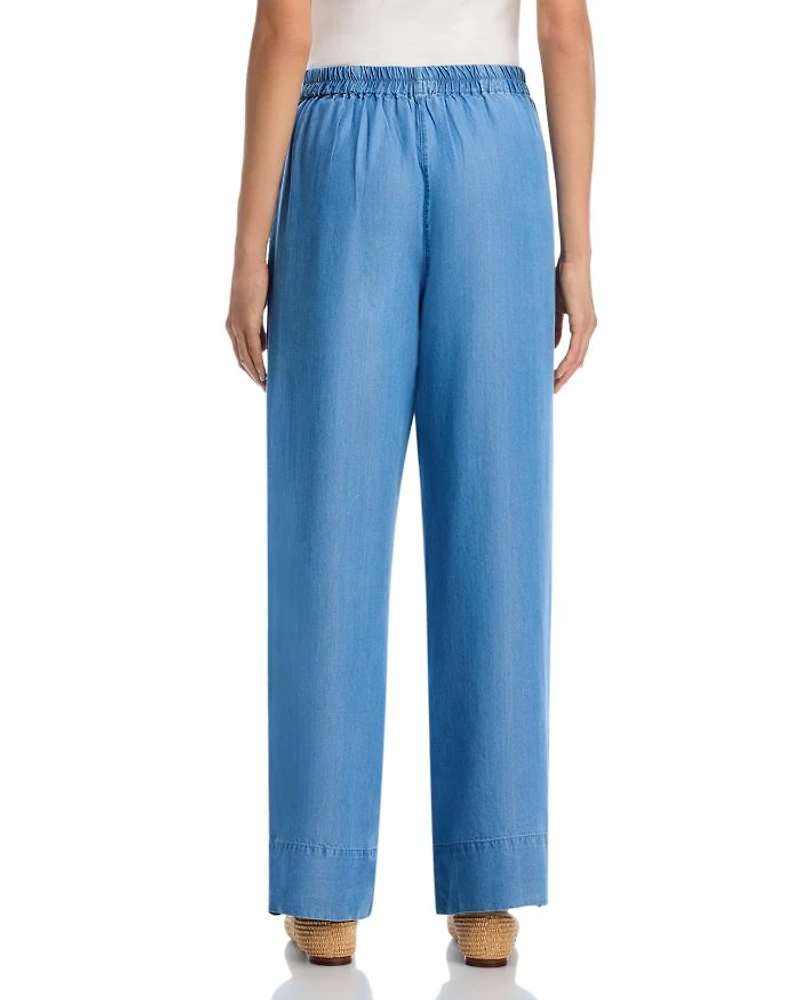 Chambray Wide Leg Pants
