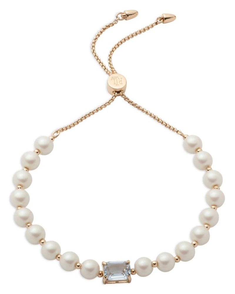 Faux Pearl & Stone Slider Bracelet