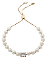 Faux Pearl & Stone Slider Bracelet