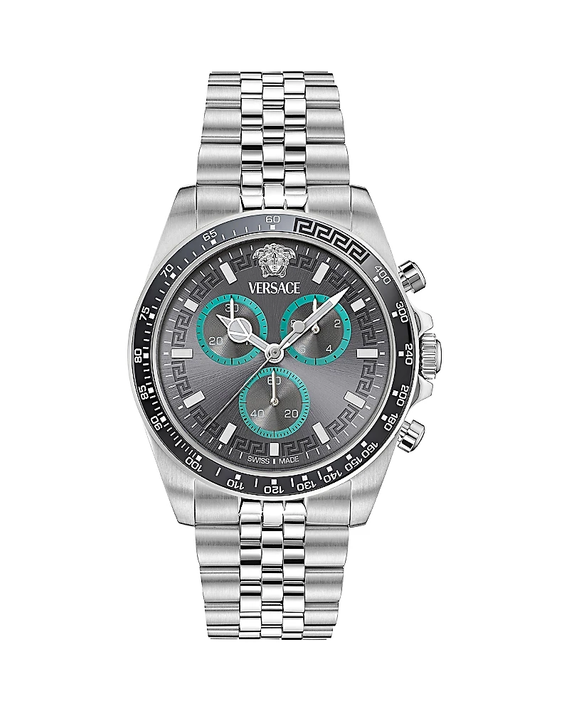Versace Greca Chrono Wave Chronograph Watch, 43mm