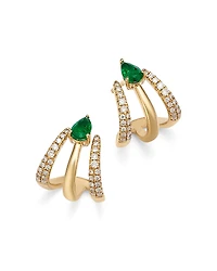 Bloomingdale's Fine Collection Emerald & Diamond Cuff Earrings
