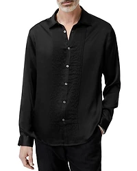 Silk Pleated Front Shirt