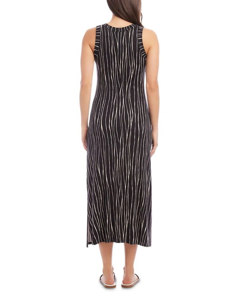 Printed Sleeveless Midi Dress