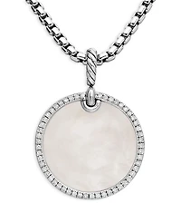 Sterling Silver DY Elements® Disc Pendant with Mother-of-Pearl & Diamonds