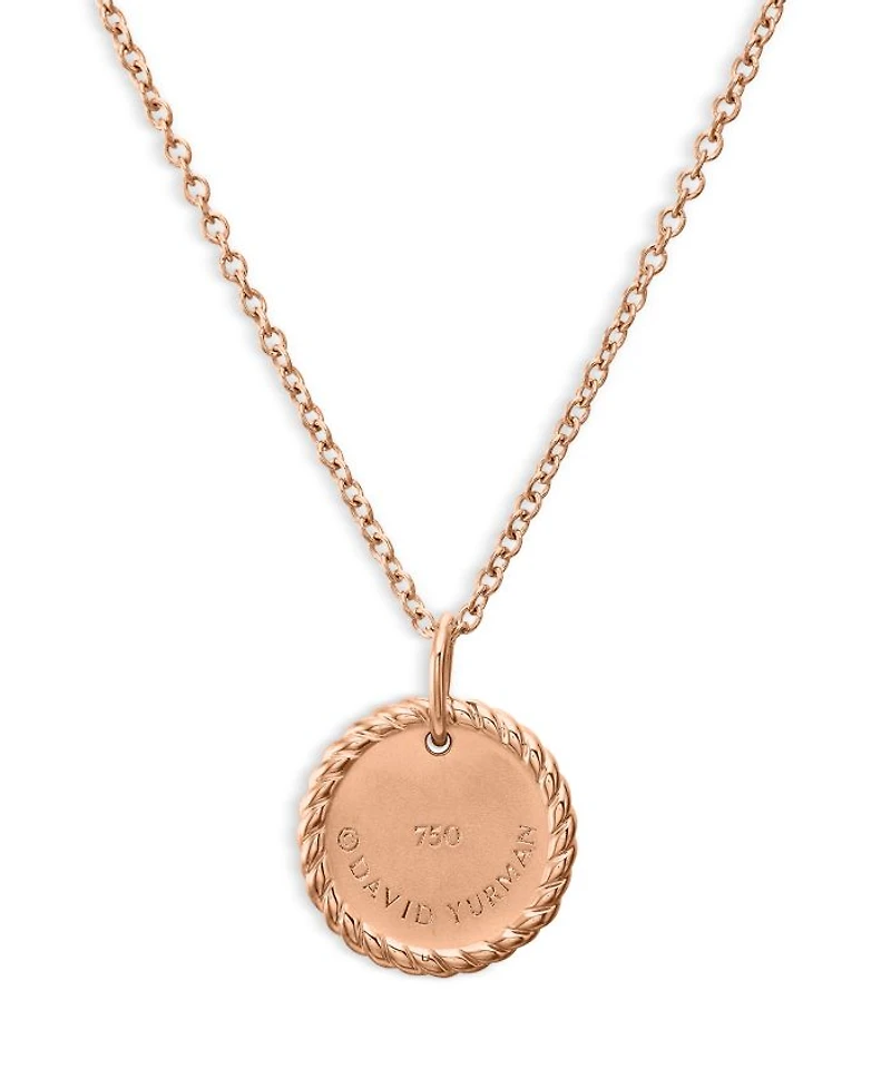 Pavé Plate Necklace in 18K Rose Gold with Pavé Pink Sapphires, 16-18"