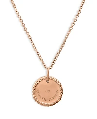 Pavé Plate Necklace in 18K Rose Gold with Pavé Pink Sapphires, 16-18"