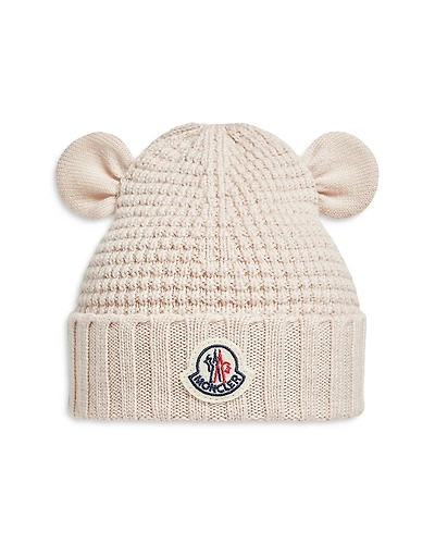 Moncler Unisex Wool Beanie with Teddy Bear Ears - Little Kid