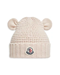 Moncler Unisex Wool Beanie with Teddy Bear Ears - Little Kid