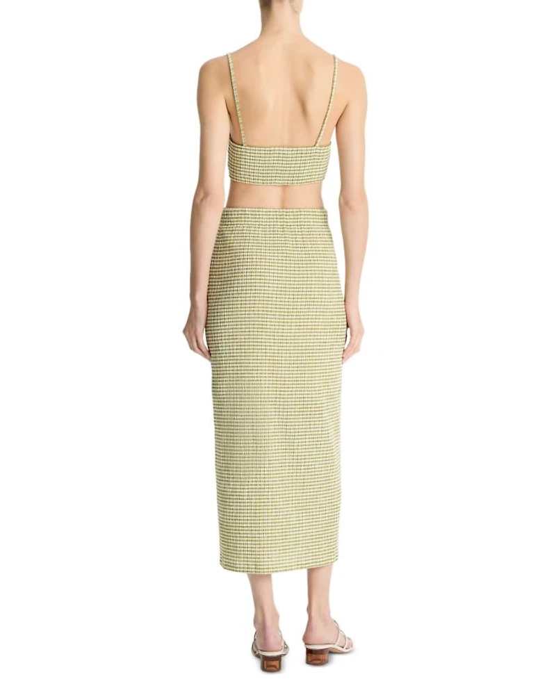 Seersucker Midi Skirt