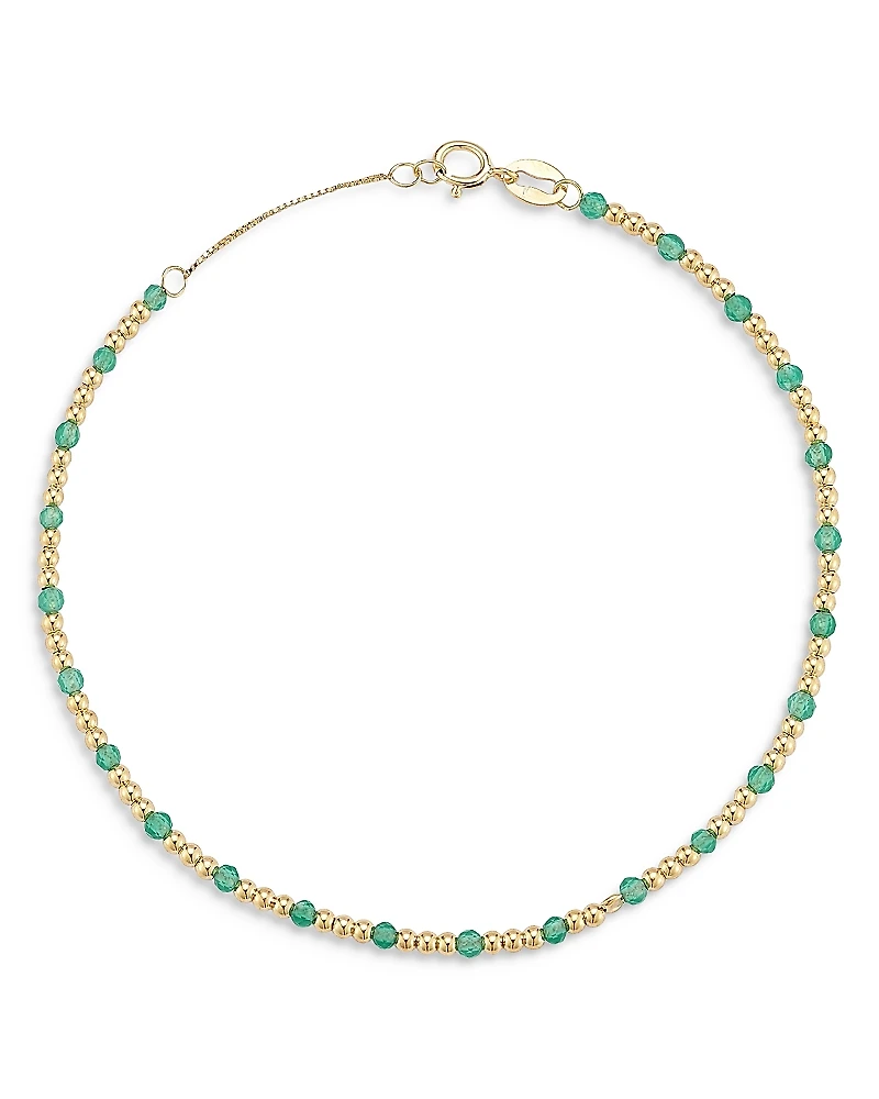 Moon & Meadow 14K Yellow Gold Chalcedony Beaded Bracelet