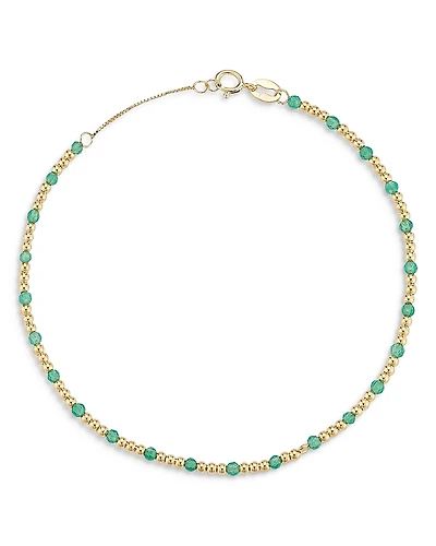 Moon & Meadow 14K Yellow Gold Chalcedony Beaded Bracelet