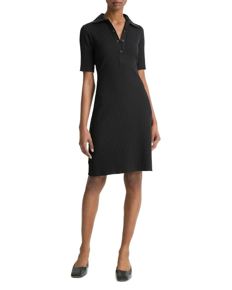 Elbow Sleeve Polo Dress