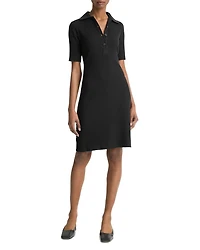 Elbow Sleeve Polo Dress