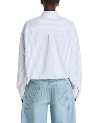 Drawstring Hem Poplin Shirt