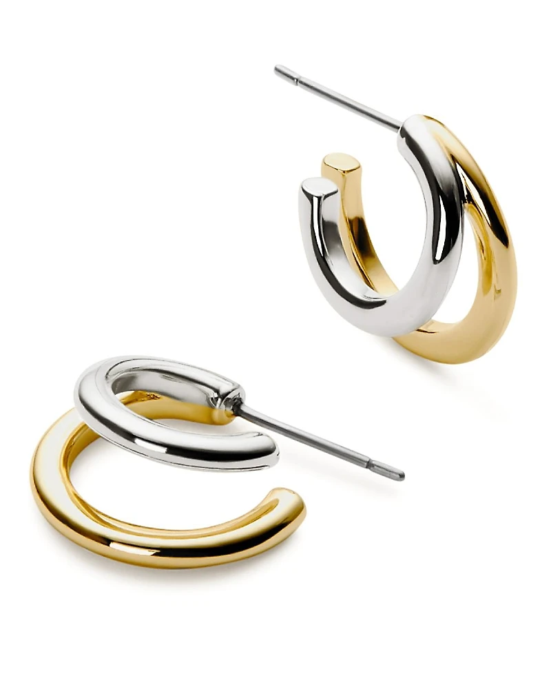 Ana Luisa Scarlett Two Tone Double Hoop Earrings
