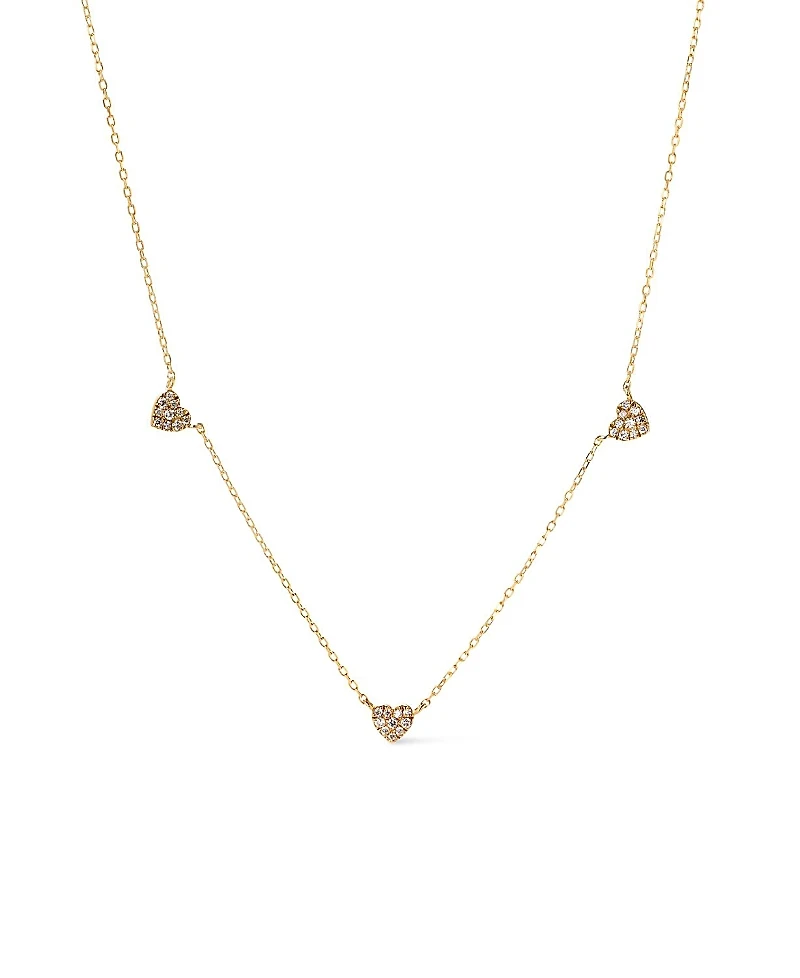 Ana Luisa Gold Lab-Grown Diamond Heart Station Necklace