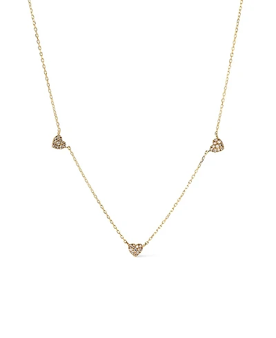Ana Luisa Gold Lab-Grown Diamond Heart Station Necklace