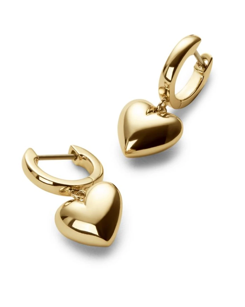 Jessica Puffed Heart Hoops