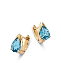 Bloomingdale's Fine Collection London Blue Topaz Pear Huggie Hoop Earrings