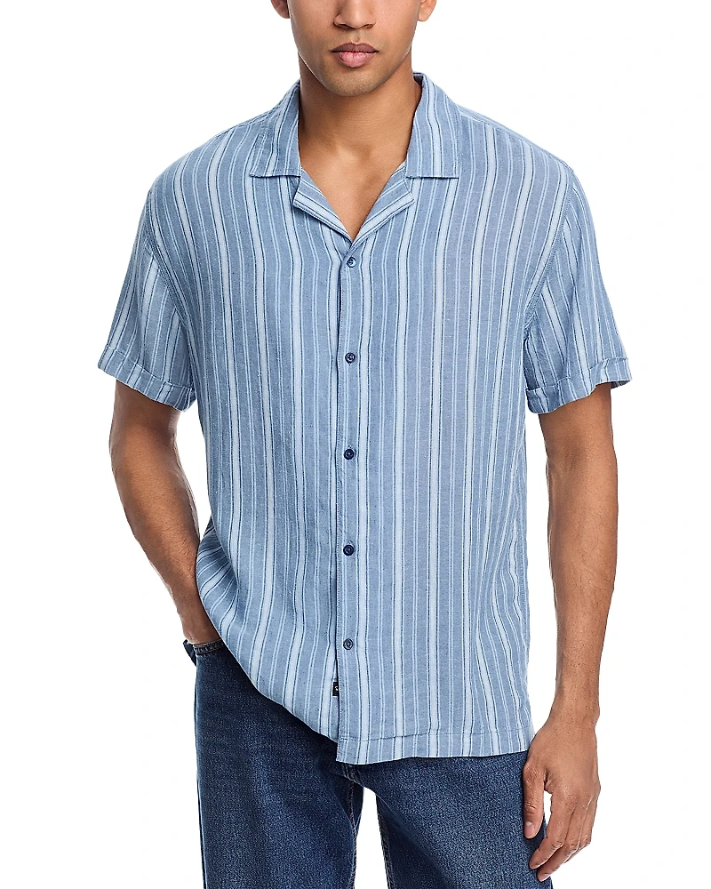 Rails Cayman Relaxed Fit Short Sleeve Linen Camp Shirt