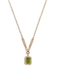 Bloomingdale's Fine Collection Peridot & Diamond Halo Pendant Necklace