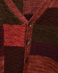 Wool Patchwork Regular Fit Cardigan