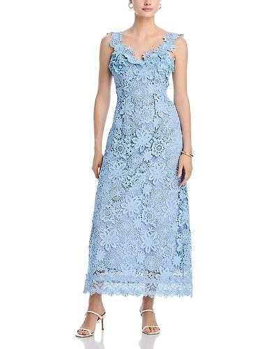 Waimari Orchid Lace Maxi Dress
