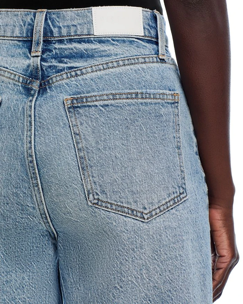 Kaylee High Rise Pinched Loose Denim Shorts