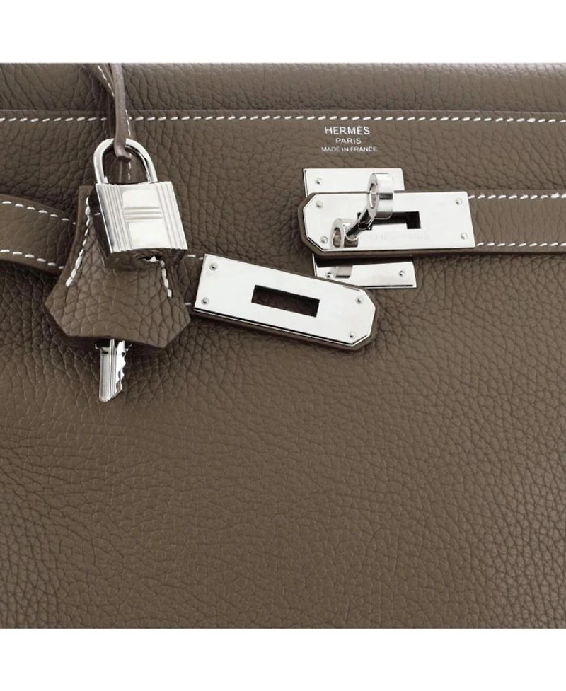 Kelly 28 Handbag Grey Togo with Palladium Hardware