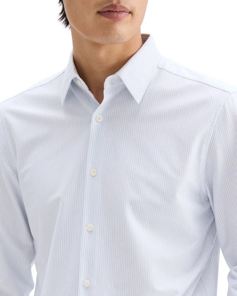 Sylvain Button Front Shirt Column Stripe