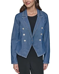 Asymmetric Denim Blazer