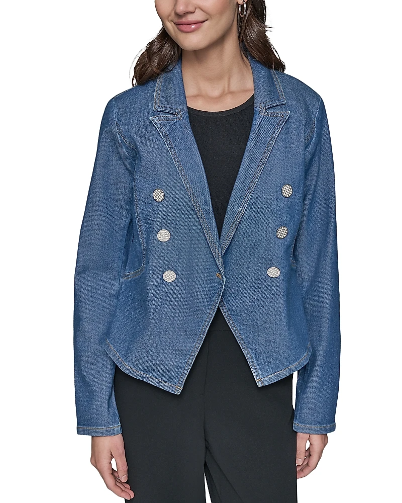 Karl Lagerfeld Paris Asymmetric Denim Blazer