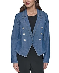 Karl Lagerfeld Paris Asymmetric Denim Blazer