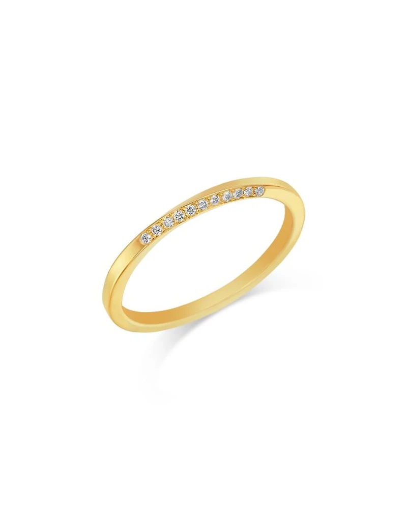 14K Yellow Gold Pavé Diamond Twist Wire Ring