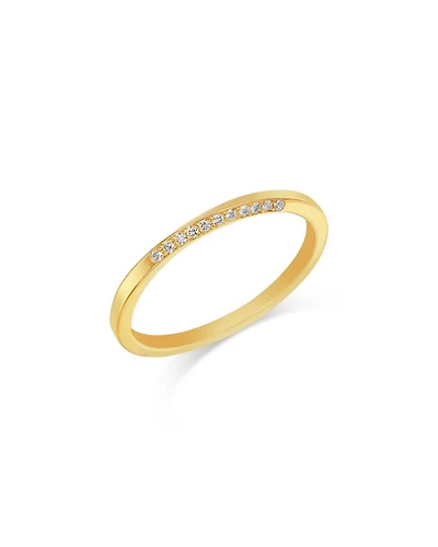 14K Yellow Gold Pavé Diamond Twist Wire Ring