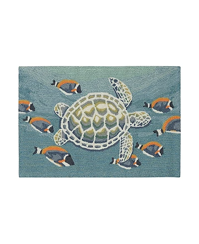 Liora Manne Frontporch Turtle And Fish Area Rug, 1'8 x 2'6