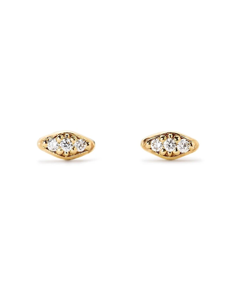 Ana Luisa Gold Mini Lab-Grown Diamond Navette Studs