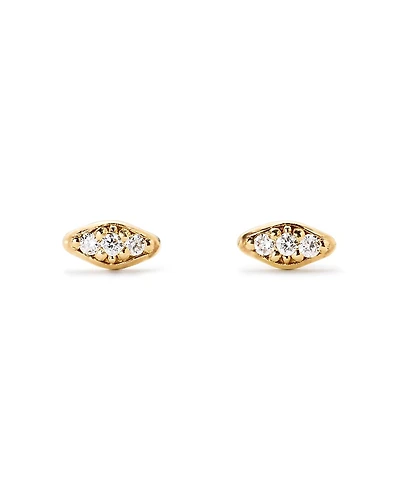 Ana Luisa Gold Mini Lab-Grown Diamond Navette Studs