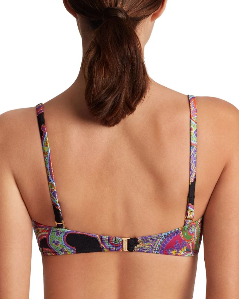 Shirred Over The Shoulder Bikini Top