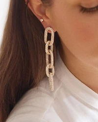 Nova Sparkling Chain Drop Earrings, 3.6"L