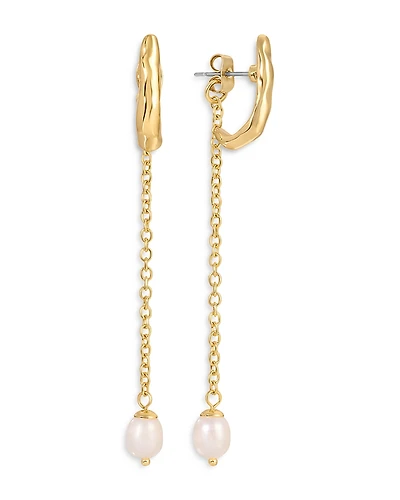 Ettika Lux Cultured Freshwater Pearl Linear Drop Earrings